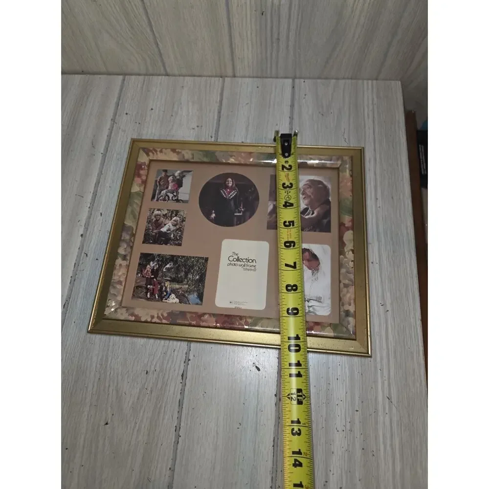 Vtg Floral Photo Frame Multipicture Wood Intercraft Collection 10x12 Gallery